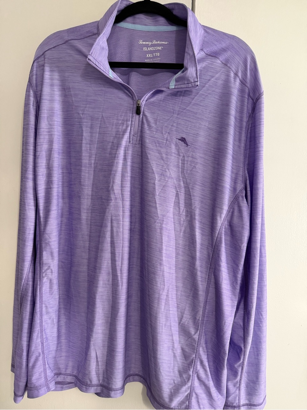 Tommy Bahama Men’s Lavender Quarter-Zip Performance Shirt XXL